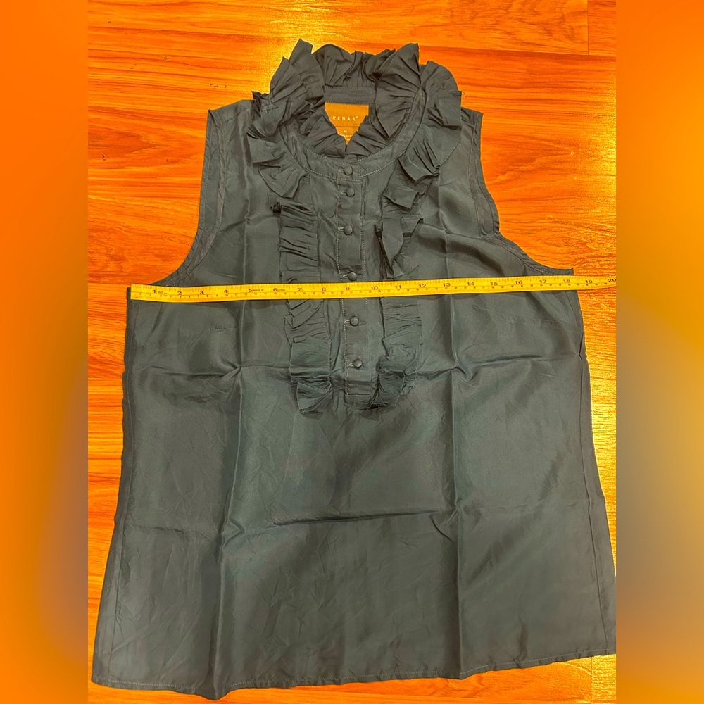 Kenar Silk Ruffle Collar Sleeveless Blouse Women’s Size Medium - Picture 8 of 8